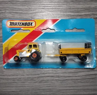 Matchbox TP108 The Yellow Tractor & Hay Trailer From 1983 Cars MOC Vintage New • $34.95