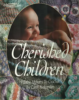Used Cherished Children Baby Afghans 9 Nursery Designs Crochet Pattern Book • $5