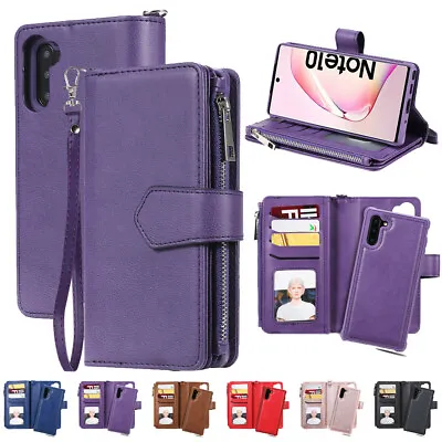 $22.55 • Buy For Samsung S22 Ultra S21S20 FE 5G Note20 10 S9 Zipper Leather Wallet Case Cover