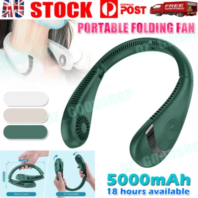 $24.88 • Buy Mini Neck Fan Bladeless Hanging Air Cooler USB Rechargeable Portable Personal AU