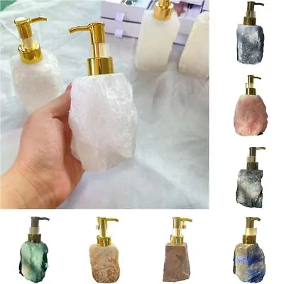 Natural Crystal Stone Perfume Bottle Luxury Shampoo Pump Organizer  Ladies • $43.01
