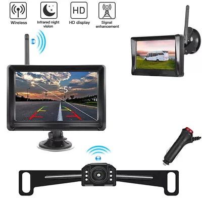 5  Reverse Camera Reversing Rear View Kit Waterproof HD Wireless Monitor Screen • $69.50