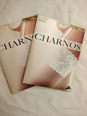 2 Pairs Of Charnos  Bridal Lace Top Stockings Colour Ivory Size Small • £15