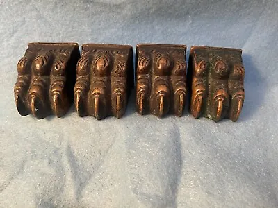 4 Antique KB Co Lion Claw Feet Furniture Table Legs Foot Brasses Bronze Hardware • $39.99