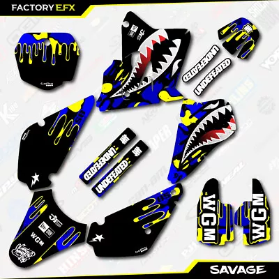 $49.99 • Buy Blue Yellow Savage Racing Graphics Kit Fits 01-21 Suzuki RM85 RM 85 Racing Decal