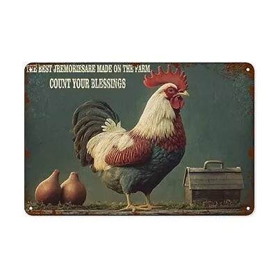 Retro Metal Tin Sign Chicken Coop Signs For Chicken Signs For Coop Funny Outd... • $11.52