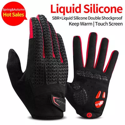 ROCKBROS Cycling Thermal Windproof Bike Gloves MTB Winter Touch Screen Gloves • $27.50