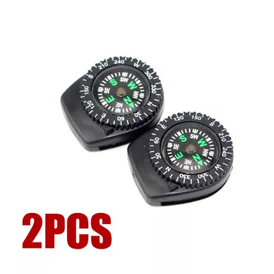 2X Mini Clear Liquid-filled Button Compass Clip On Outdoor Backpack Compass Kits • $5.13