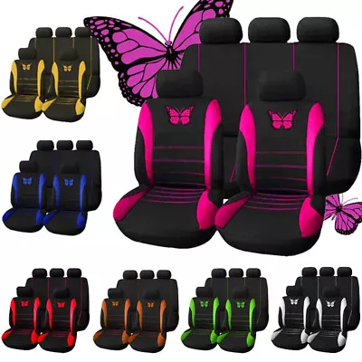 Universal Butterfly Design Auto Seat Covers Full Set For Mort Car Truck SUV Van • $34.99