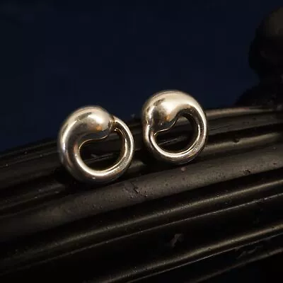 Tiffany & Co. Elsa Peretti Eternal Circle Sterling Silver Stud Earrings - FS USA • $99.99