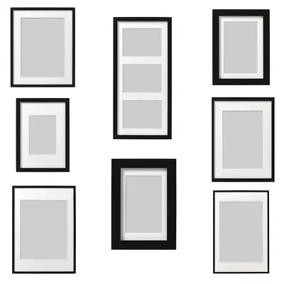 NEW IKEA RIBBA Black Picture Photo Frame Square Photo Display Various Sizes • £7.99