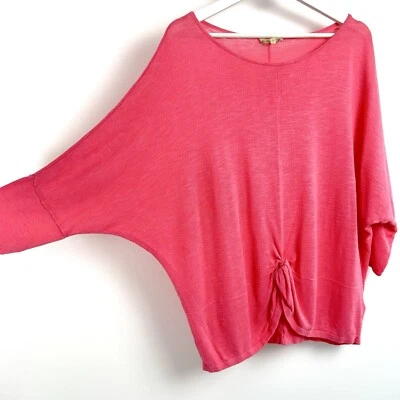 £19.99 • Buy Phase Eight Pink Jumper Size Large UK 14 16 Oversized Coral Pink Batwing Linen 