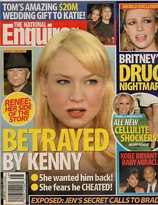 National Enquirer Mag Nov 28 2005 Renee Zellweger Britney Spears Kobe Bryant • $16.50