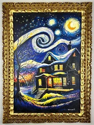 Vincent Van Gogh (Handmade) Oil On Canvas Painting Signed Stamped & Framed • $800