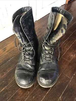 Vtg Para-Trooper Combat Jump Boots Size 10 USA Maxitred Soles Cap Toe Grunge • $40