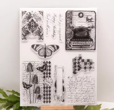 £4.29 • Buy  Typewriter Handwriting Silicone Clear Stamp Scrapbooking Embossing Making Album
