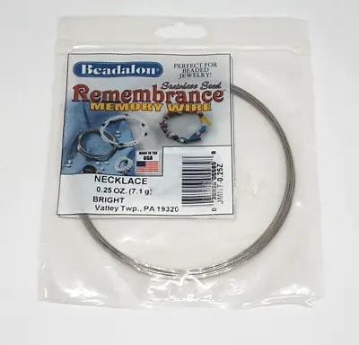 Beadalon Remembrance Necklace Memory Wire 25oz/ Appx 9 Coils /Jewellery Making • £5.50