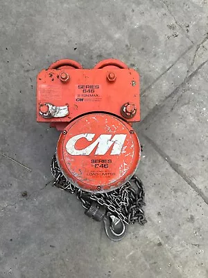 CM Cyclone Series 646 Manual Chain Hoist With I Beam Trolley 2 Ton Max • $550