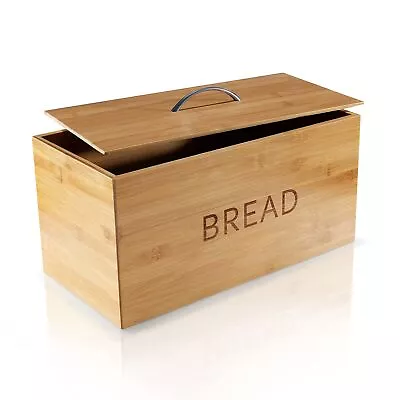 Pure Bamboo Oversized Large Capacity Bread Box Bread Bin Food Storage Bin (... • $25.18