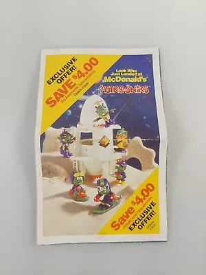 Vtg McDonalds Toys Astroniks Green Alien Figures 1983 Rare Flyer FREESHIP • $11.35