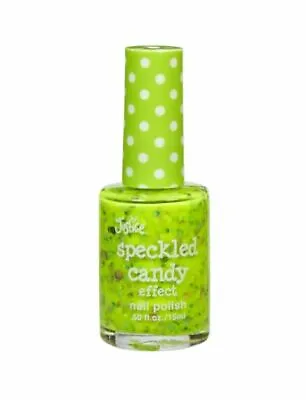 Justice Speckled Candy Effect Nail Polish-Fluorescent Green W Multi Colored Glit • $7.58