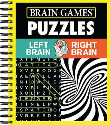 Brain GamesÂ® Puzzles - Left Brain Right Brain - Spiral-bound - GOOD • $4.08