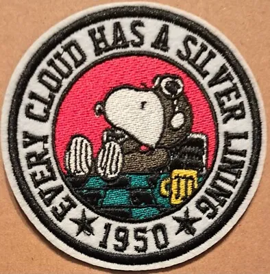 Peanuts Snoopy Every Cloud Has A Silver Lining Embroidered Iron On Patch • $8.50