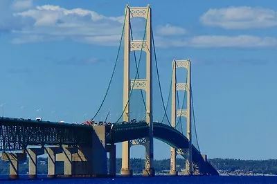 New 5x7 Photo: Mackinac Bridge Over The Straits Of Mackinaw  The Mighty Mac  • $8.99