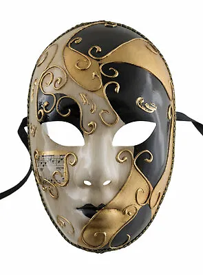 Mask Venetian Fancy Dress Golden And Black Mystery Carnival Venice 75 V61 • $107.93