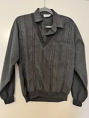 Vintage An Alexxus Sweater Vest  Mens Medium Grey Pullover Long Sleeve V Neck • $19.77