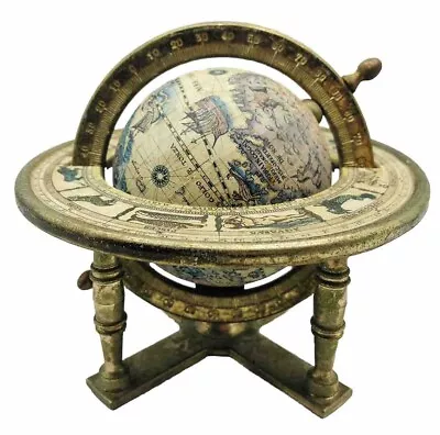 Vintage Rare Antique Old World Map Spinning Globe Made In Japan 5” Astrological • $47.90