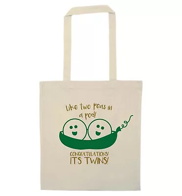 Like Two Peas In A Pod Tote Bag Twins Baby Shower Maternity Gift Bag Cute 6199 • £8.99