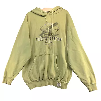 Cabela's Men's Field Duty Drawstring Hoodie Green Large Long Sleeve Cotton • $25