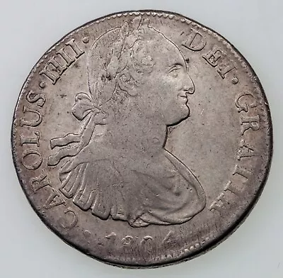 1804Mo TH Mexico 8 Reales Silver Coin In VF Condition KM 109 • $119
