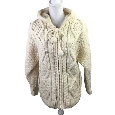 Sisandina Handicrafts Wool Hooded Cardigan Fisherman Sweater Handmade Ecuador • $49.77