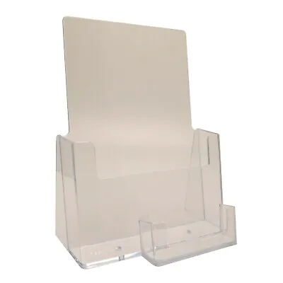 1 X A5 LEAFLET HOLDER BROCHURE DISPENSER & BUSINESS CARD HOLDERS DISPLAY STANDS • £9.73