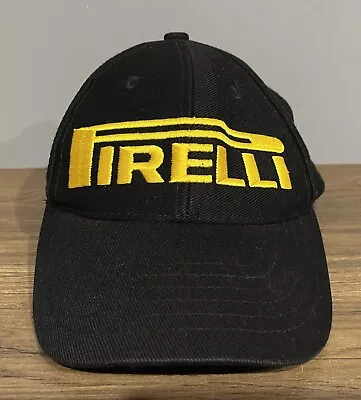 Pirelli Black & Yellow Embroidered Adjustable Strap Hat Cap F1 Motorsport • $18