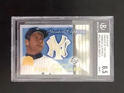 2000 Fleer GREATS OF GAME YANKEES CLIPPINGS #YC1 MICKEY MANTLE BGS 8.5 RARE (G) • $290