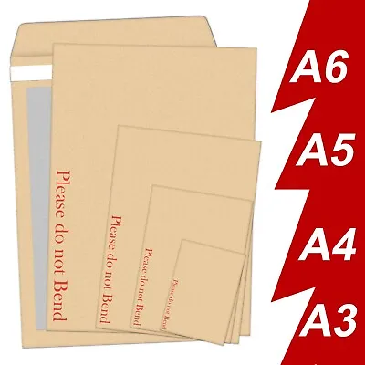 A4 A5 A3 A6 Do Not Bend Envelopes Please Rigid CardBoard Hard Backed Self Seal • £4.09
