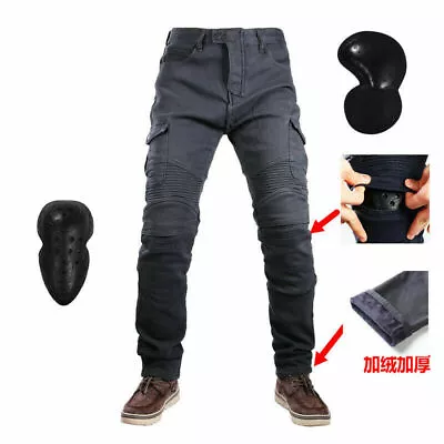 Winter Velvet Motorcycle Casual Motocross Jeans With Protective Gear 2022 • $123.80