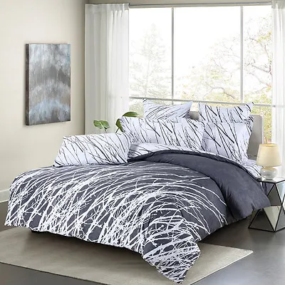 Trees Bedding Set: Duvet Cover Set + Size-matching White Comforter Queen/king • £85.11