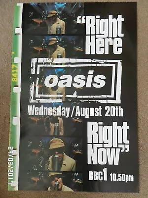 Oasis Right Here Right Now Bbc  Original 1997 Promo  Street Poster. • £22