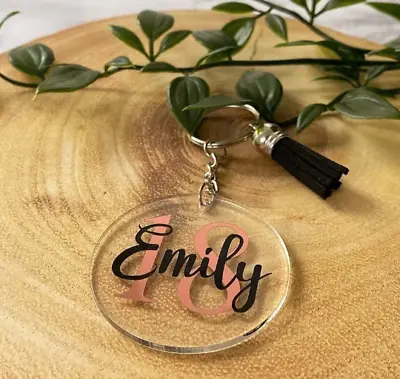 Personalised Birthday Gifts 18th Gift 21st Gifts 30th Gifts Keyring For Her • £4.99