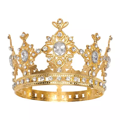 Kids Birthday Headwear Golden King Crowns Kids Play Jewelry Crystal Birthday • $9.20