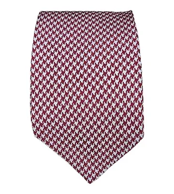 🆕️PAUL & SHARK Red/White Houndstooth Silk Tie ITALY 58 / 4  NWT  • $83.98