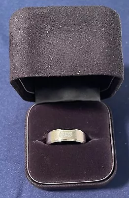 $2541.32 • Buy Tiffany & Co 18k White Gold 2004 Diamond 8mm Band Ring Sz 13
