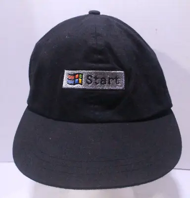 Microsoft Windows Start Logo Win 95 Black Adjustable Snap-Back Hat Headmaster • $74.99