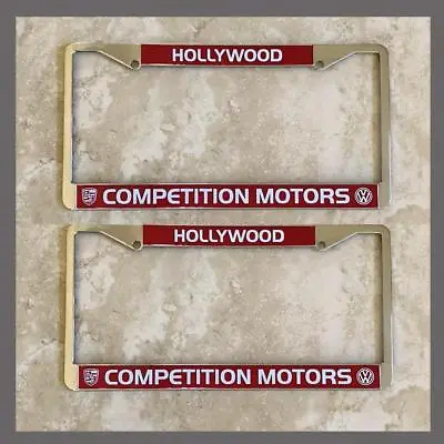 Competition Motors VW Volkswagen License Plate Frames Pair Hollywood CA • $54.88