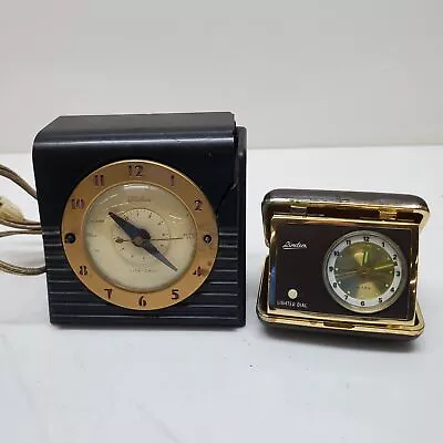 Lot Of 2 Vintage Clocks Telechron Alarm Clock Linden Lighted Dial Alarm Clock • $9.99