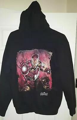 Mens Hooded Jacket - Marvel Avengers Age Of Ultron Hoodie - Iron Man - Black • £6.49